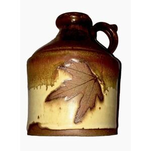 Pottery Jug Handmade Rare Signed Leaf Fall Decor H. Lewine